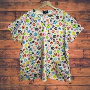 5 for $25🔥Absolute‎ Multi-Color Circle Scrub Top 2XL